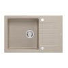 Quadron PETER 111 GraniteQ zlewozmywak granitowy pearl beige (beżowy) 1-komorowy z/o (78x50x20) z syfonem i zaślepką HCQP7850BEZP